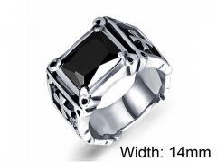 HY Wholesale Titanium Steel CZ/Stone Rings-HY0016R007