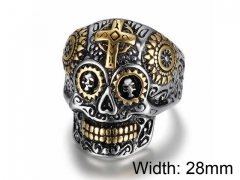 HY Wholesale Titanium Steel Popular Skull Rings-HY0017R026
