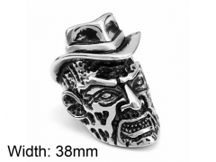 HY Wholesale Titanium Steel Popular Skull Rings-HY0017R009