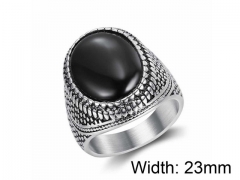 HY Wholesale Titanium Steel CZ/Stone Rings-HY0017R049