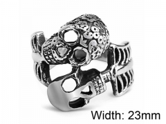 HY Wholesale Titanium Steel Popular Skull Rings-HY0017R041