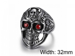 HY Wholesale Titanium Steel Popular Skull Rings-HY0017R038