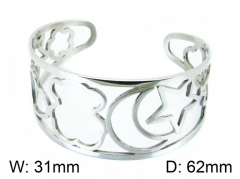 HY Stainless Steel 316L Bangle (Bear Style)-HY90B0295HLQ