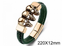 HY Wholesale Jewelry Skull Style Bracelets (Leather)-HY0018B239