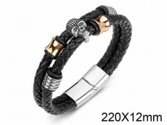 HY Wholesale Jewelry Skull Style Bracelets (Leather)-HY0018B096
