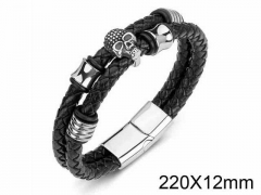 HY Wholesale Jewelry Skull Style Bracelets (Leather)-HY0018B095