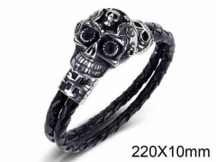 HY Wholesale Jewelry Skull Style Bracelets (Leather)-HY0018B035