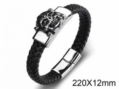 HY Wholesale Jewelry Skull Style Bracelets (Leather)-HY0018B109