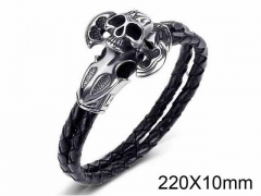 HY Wholesale Jewelry Skull Style Bracelets (Leather)-HY0018B234