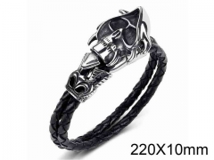 HY Wholesale Jewelry Skull Style Bracelets (Leather)-HY0018B058