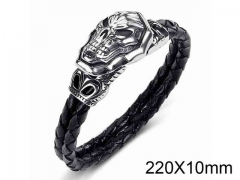 HY Wholesale Jewelry Skull Style Bracelets (Leather)-HY0018B059