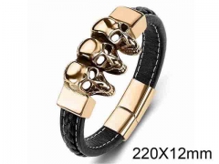 HY Wholesale Jewelry Skull Style Bracelets (Leather)-HY0018B238