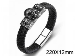 HY Wholesale Jewelry Skull Style Bracelets (Leather)-HY0018B047