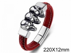 HY Wholesale Jewelry Skull Style Bracelets (Leather)-HY0018B069