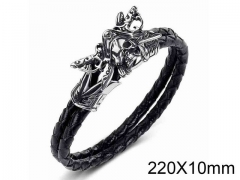 HY Wholesale Jewelry Skull Style Bracelets (Leather)-HY0018B231
