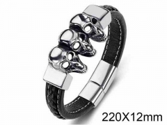 HY Wholesale Jewelry Skull Style Bracelets (Leather)-HY0018B066