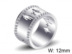 HY Wholesale Titanium Steel CZ/Stone Rings-HY0021R099