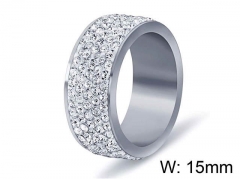 HY Wholesale Titanium Steel CZ/Stone Rings-HY0021R022