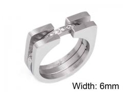 HY Wholesale Titanium Steel CZ/Stone Rings-HY0021R106