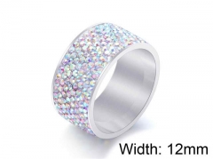 HY Wholesale Titanium Steel CZ/Stone Rings-HY0021R049