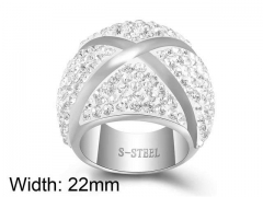 HY Wholesale Titanium Steel CZ/Stone Rings-HY0021R080