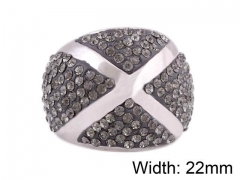 HY Wholesale Titanium Steel CZ/Stone Rings-HY0021R079