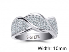 HY Wholesale Titanium Steel CZ/Stone Rings-HY0021R032