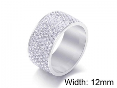 HY Wholesale Titanium Steel CZ/Stone Rings-HY0021R048