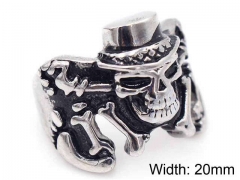 HY Jewelry Wholesale Stainless Steel 316L Skull Rings-HY0019R0020