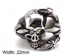 HY Jewelry Wholesale Stainless Steel 316L Skull Rings-HY0019R0011