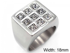 HY Jewelry Wholesale Stainless Steel 316L CZ/Stone Rings-HY0019R0022