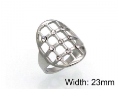 HY Jewelry Wholesale Stainless Steel 316L CZ/Stone Rings-HY0041R0156