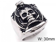 HY Jewelry Wholesale Stainless Steel 316L Skull Rings-HY0019R0031