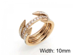 HY Jewelry Wholesale Stainless Steel 316L CZ/Stone Rings-HY0041R0065