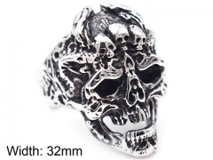 HY Jewelry Wholesale Stainless Steel 316L Skull Rings-HY0019R0102