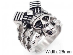 HY Jewelry Wholesale Stainless Steel 316L Skull Rings-HY0019R0024