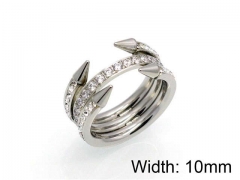 HY Jewelry Wholesale Stainless Steel 316L CZ/Stone Rings-HY0041R0066
