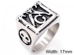 HY Jewelry Wholesale Stainless Steel 316L Skull Rings-HY0019R0086