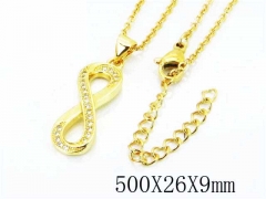HY Wholesale Popular CZ Necklaces-HY54N0258ML