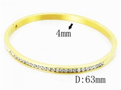 HY Wholesale Stainless Steel 316L Bangle(Crystal)-HY42B0103HLA