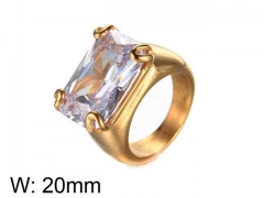HY Jewelry Wholesale Stainless Steel 316L Zircon Crystal Stone Rings-HY0043R089