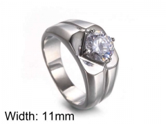 HY Jewelry Wholesale Stainless Steel 316L Zircon Crystal Stone Rings-HY0043R141