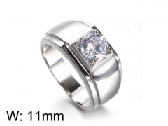HY Jewelry Wholesale Stainless Steel 316L Zircon Crystal Stone Rings-HY0043R123