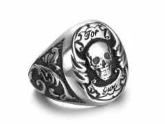 HY Jewelry Wholesale Stainless Steel 316L Skull Rings-HY0043R086