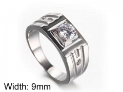 HY Jewelry Wholesale Stainless Steel 316L Zircon Crystal Stone Rings-HY0043R243