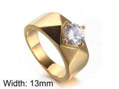 HY Jewelry Wholesale Stainless Steel 316L Zircon Crystal Stone Rings-HY0043R004
