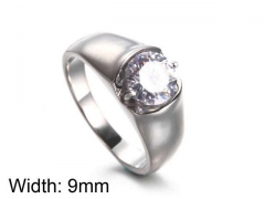 HY Jewelry Wholesale Stainless Steel 316L Zircon Crystal Stone Rings-HY0043R240