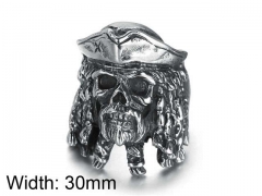 HY Jewelry Wholesale Stainless Steel 316L Skull Rings-HY0043R236