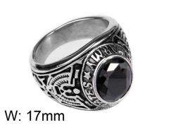 HY Jewelry Wholesale Stainless Steel 316L Zircon Crystal Stone Rings-HY0043R003
