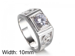 HY Jewelry Wholesale Stainless Steel 316L Zircon Crystal Stone Rings-HY0043R252